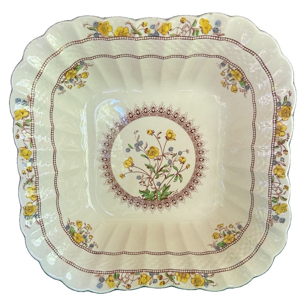 VTG Copeland Spode Buttercup 9.5" Square Vegetable Serving Bowl England